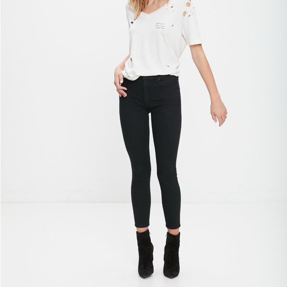 Mother The Looker Crop Black Not Guilty jeans
